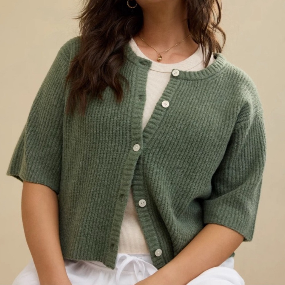 Aerie Short Sleeve Cardigan
